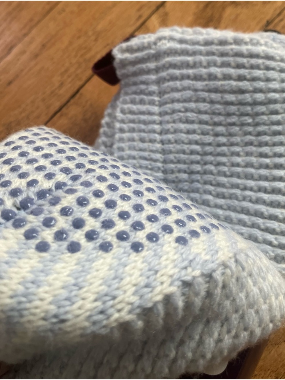 Bombas Light Gray Gripper Slipper Half Sock with Maroon Tab - Picture 4 of 4